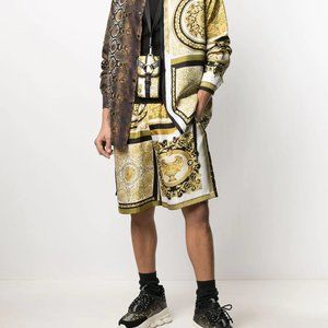 Versace mixed-print track shorts